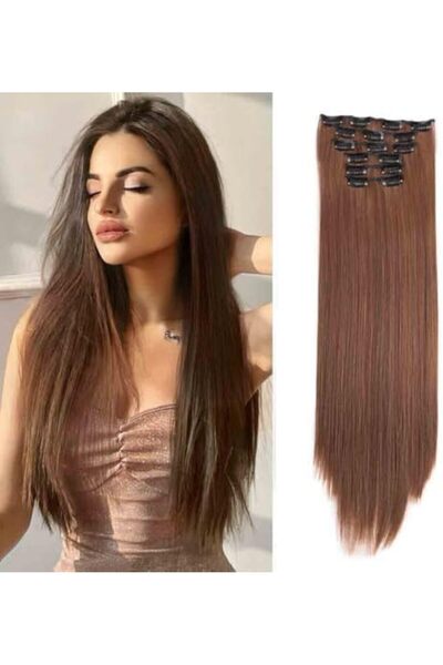 Bukela Natural Dyeable & Blow Dryable Straight Human Hair Extensions Clip-In ...