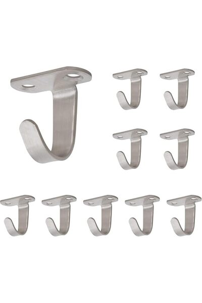 Tazweeq Stainless Steel Screw-Mounted Ceiling Hooks, 10-Pack Heavy Duty Under...