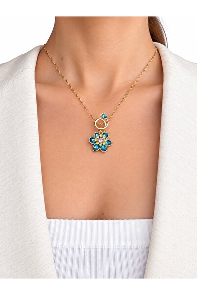 Ressia Green Asymmetric Design Idylila Flower Cutout Y Necklace