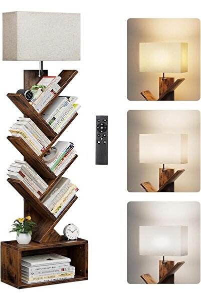 GENERAL 6-Tier Tree Design Bookshelf with Light for 3 Color Temperatures, Rem...