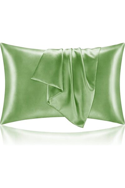 BEDELITE Satin Pillowcase with Zipper 2 Pack, White Pillow Cases Standard Siz...