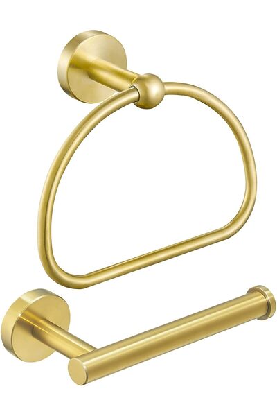 Generic Leyden Antique Brass Toilet Paper Holder Towel Ring 2 Pieces Set Tiss...