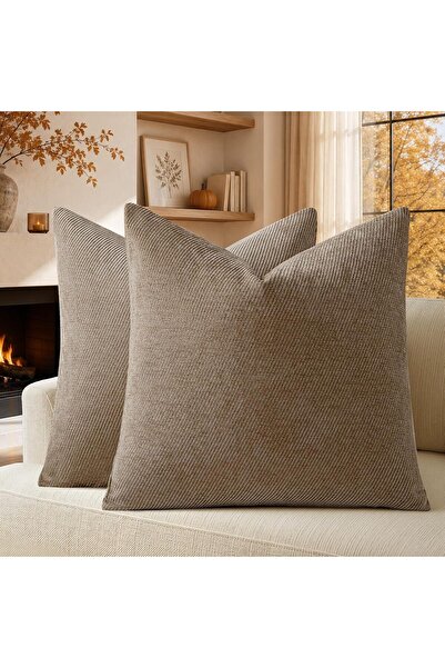 Generic a moment Pack of 2 Decorative Chenille Cushion Cover Throw Pillow Cov...