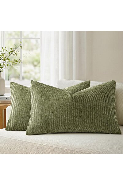 Generic a moment Pack of 2 Decorative Chenille Cushion Cover Throw Pillow Cov...