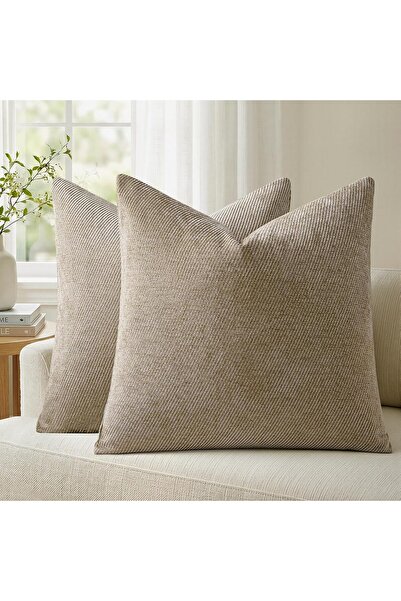 Generic a moment Pack of 2 Decorative Chenille Cushion Cover Throw Pillow Cov...