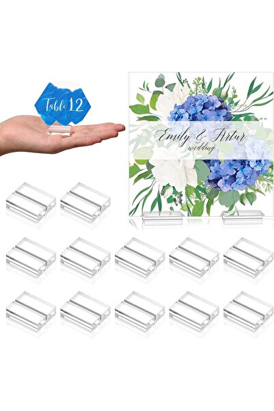 Generic حوامل بطاقات أكريليك شفافة لعرض أرقام الطاولات في حفلات الزفاف والمنا...