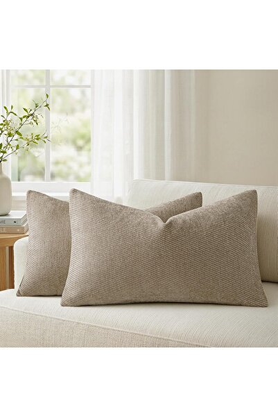 Generic a moment Pack of 2 Decorative Chenille Cushion Cover Throw Pillow Cov...