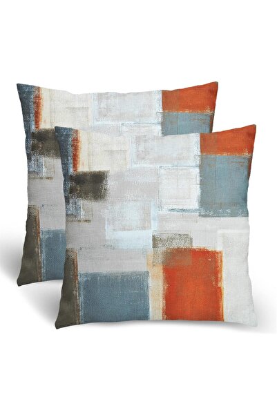 Generic Navy Blue Grey Throw Pillow Covers, Gray White Modern Abstract Art Pa...