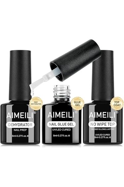 AIMEILI برايمر للأظافر، مزيل الرطوبة، طبقة أساسية وطبقة علوية للأظافر، برايمر...