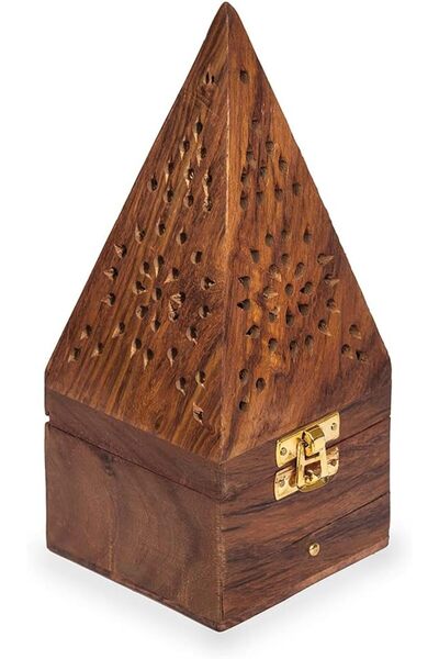 Generic مبخرة خشبية من كيسيرا/مبخرة على شكل هرم/مبخرة عطرية/عطر منزلي/ديكور م...