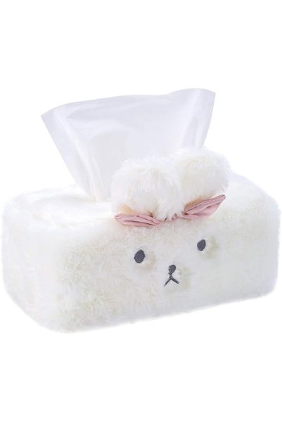 Generic Plush Rabbit Tissue Box, Cute Tissue Box Cover, Fluffy Plush Cover, H...