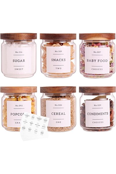 Generic CZZGSM 3 Set Glass Pantry Storage Jars with Acacia Airtight Lid - 50o...