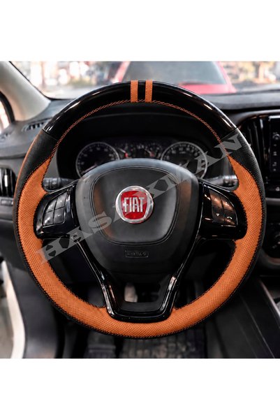 HasAkman Fiat Doblo 4 Dikme Direksiyon Kılıfı Parlak Siyah Taba Detaylı Taba ...