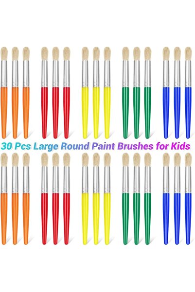 Generic 30Pcs Paint Brushes, Anezus Round Paint Brushes for Kids Classroom