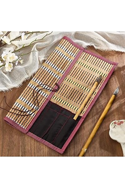 Generic GORGECRAFT 14 Inch Bamboo Calligraphy Brush Holder Rollup Portable 8 ...