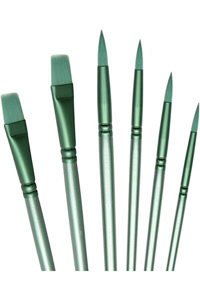 Generic Acrylic Paint Brush Set, 6 pcs Watercolor Brushes, Painting Brush