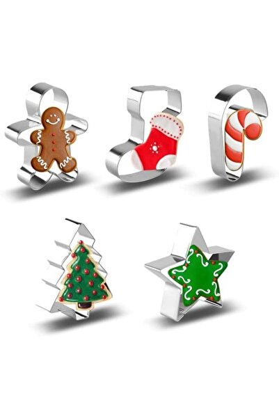 GENERAL Christmas Cookie Cutters Set 5PCS Stainless Steel Baking Mould, Ginge...