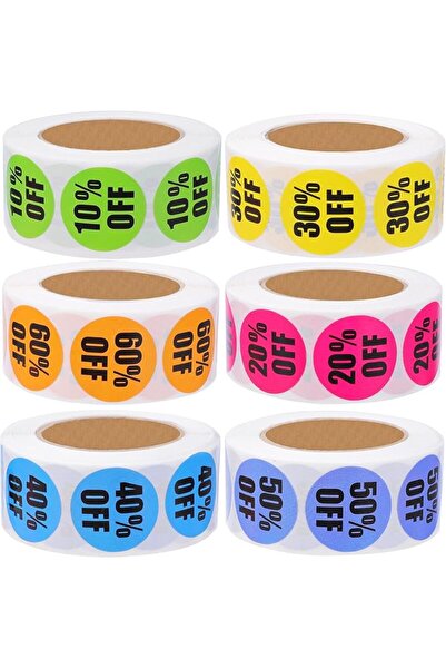 GENERAL 3000 PCS Percent Off Stickers,Discount Stickers 10 to 60 Percent Off ...