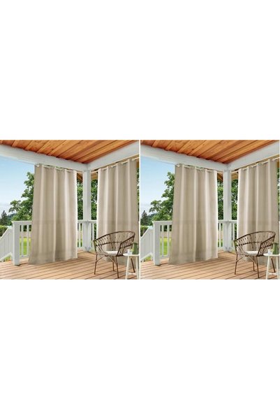 GENERAL Exclusive Home Cabana Solid Indoor/Outdoor Light Filtering Grommet To...