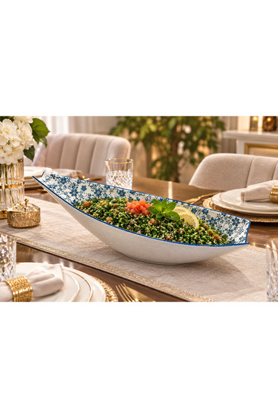Wahat Aliamtiaz Luxury Ceramic Serving Plate Modern Design with a Flowing Form