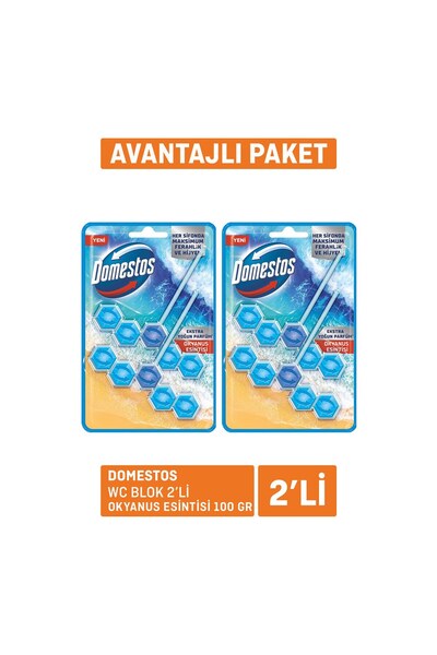 Domestos Wc Blok 2'li Okyanus Ferahlığı 2 x 100 G - 8 Adet