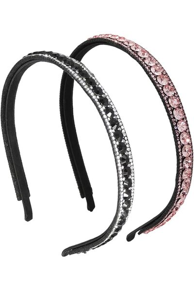 ALMEKAQUZ Vintage Crystal Rhinestone Headbands, Sparkle Diamond Headband, Wid...