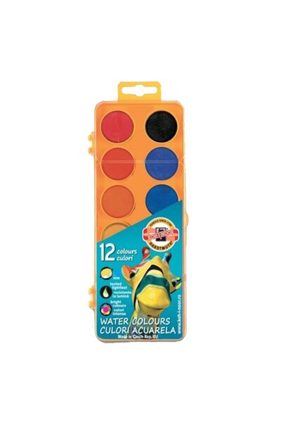 Koh-i Noor Set 2 x 12 Acuarele 30 mm, Baza Portocalie, Koh-I-Noor