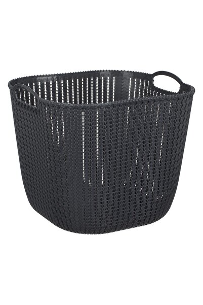 DD SHOP Cos de Depozitare din Plastic Gri Model Lant cu Manere 38L - Cutii Gr...