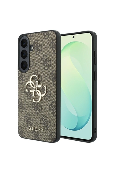 Guess Husa Telefon Leather 4G Metal Logo, pentru Samsung Galaxy S26 FE, Maro