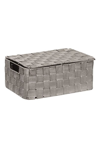 DD SHOP Cutie de Depozitare Impletita cu Capac Gri 30x20x12cm - Cosuri Implet...