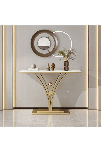 DRS-056 Modern Dikdörtgen Konsol Masa MDF Metal Ayaklı