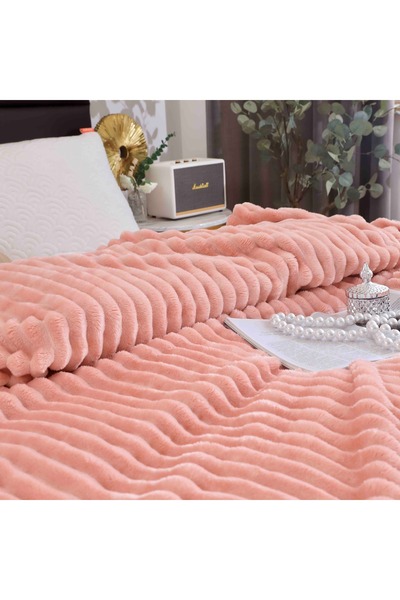 JOJO HOME Κουβέρτα Κοκολίνο 200x230, μεσαίου πάχους, ριγέ σχέδιο, μονόχρωμο