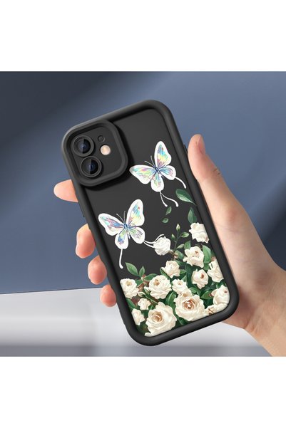 CHICASELUX Tecno Pova 6/Pova 6 Pro Compatible Rose and Butterfly Pattern Phone Case, Silicone Shockproof
