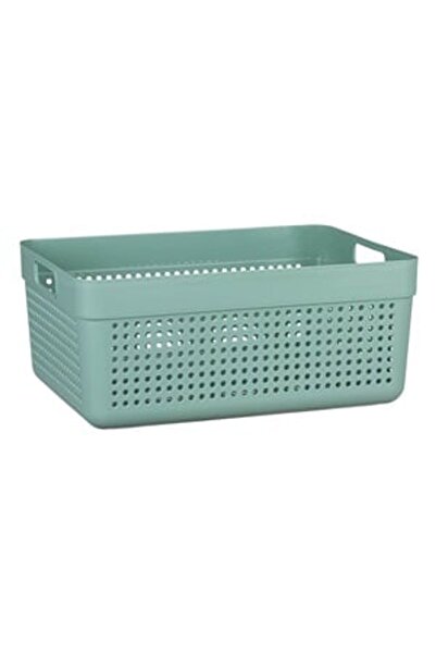 DD SHOP Cos de Depozitare din Plastic Verde Perforat cu Manere 10l - Cosuri D...