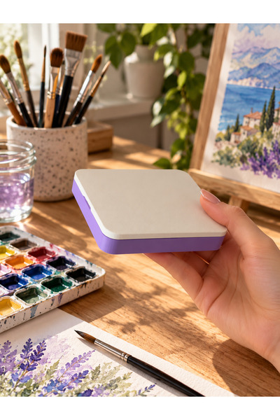 PLASTOBE Full Pan Tam Tablet Paint Box with Palm Magnets, 12 Compartments, Bioplastic 🌽