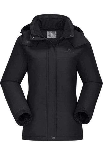 CAMEL CROWN Women's Ski Jacket Winter Snow Coat Warm Fleece Mountain Waterpro...