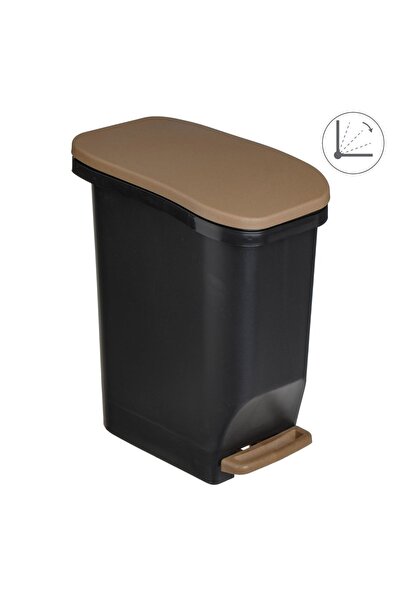 DD SHOP Cos din Plastic pentru Baie Paralelogram Negru Mat cu Capac 7L