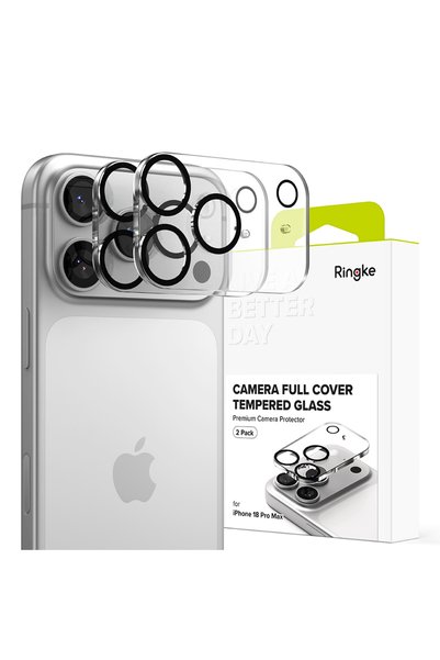 Ringke Set of 2 Camera Protection Films Full Cover Glass, for iPhone 18 Pro M...