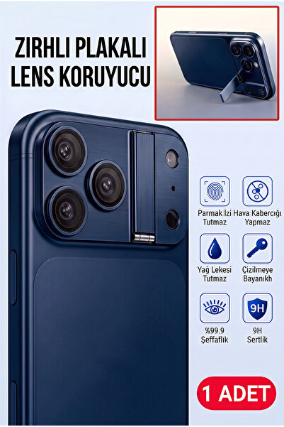 Fibaks iPhone 17 Pro Max Camera Lens Protector with Stand Ar+Af Armor Plate