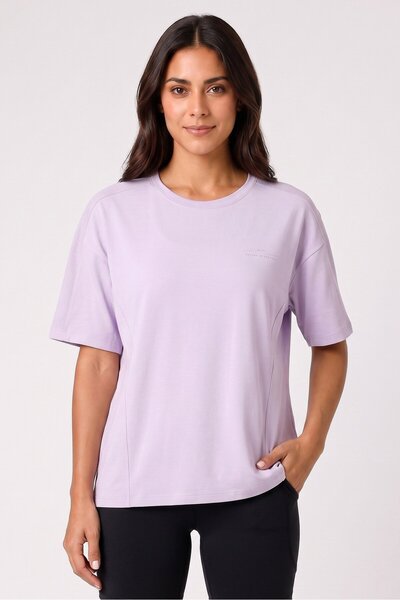 Anta Women Relaxed Fit Short Sleeve Training T-Shirt, Purple
