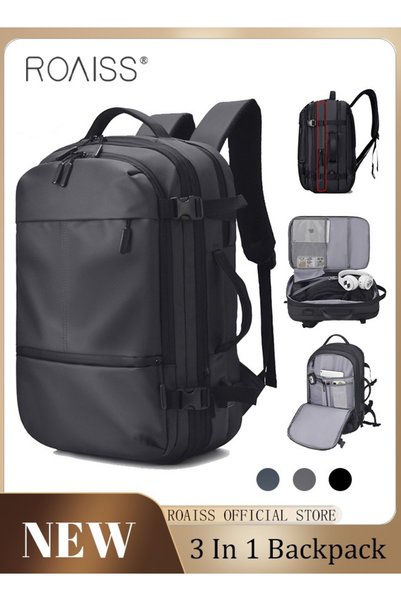 ROAISS Fits 17 Inch Laptop Backpack Business Backpack Scalable Capacity Colle...