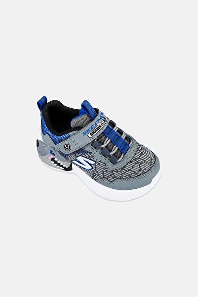 SKECHERS Toddlers Boy Creature Lights Velcro Closure Outdoor Shoes, Grey