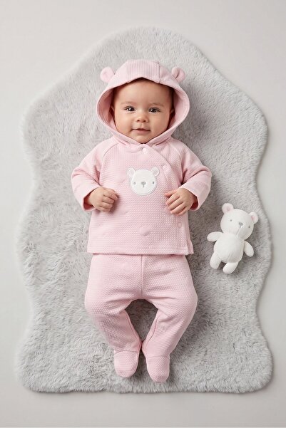 Rock A Bye Baby Boutique Toddlers Girl 3 Pcs Embroidered Hooded Jacket And Bo...