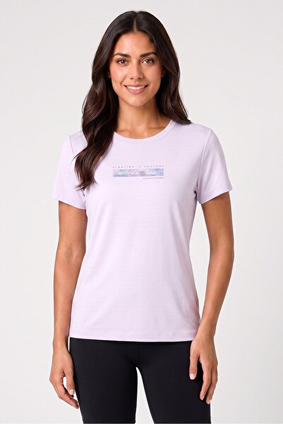 Anta Women Relaxed Fit Short Sleeve Training T-Shirt, Lilac