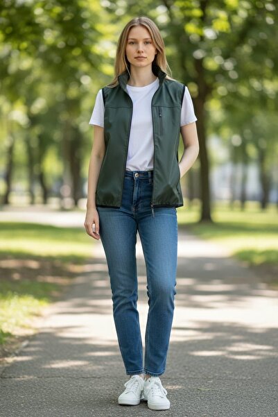 RANDOM Women's Stand Collar Zipper Pocket Detailed Vest