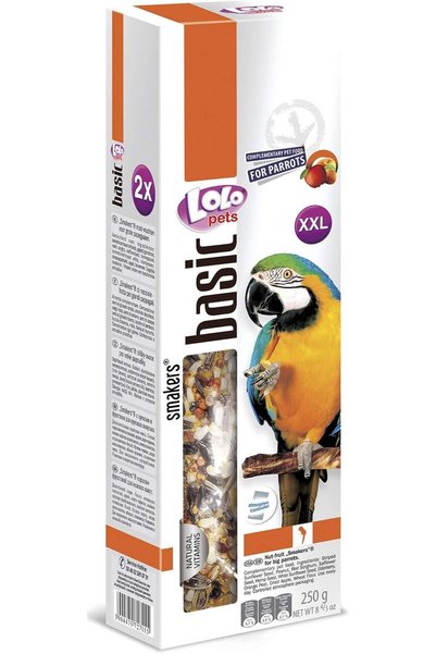 Lolo Pets Smakers XXL Nut-Fruit Complementary Food for Big Parrots 2pcs 250g