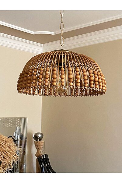 Rattan, Bambu, Hasır Sarkıt Avize Çap: 50 x25 cm