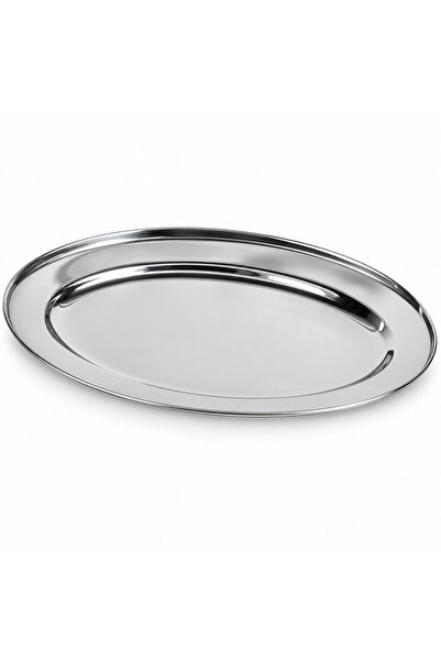 Blackstone Stainless Steel Oval Serving Tray 45cm, Stackable Food Serving Pla...