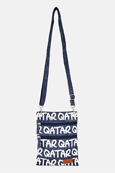 Robin Ruth Men Allover Print Denim Crossbody Bag, Multicolor