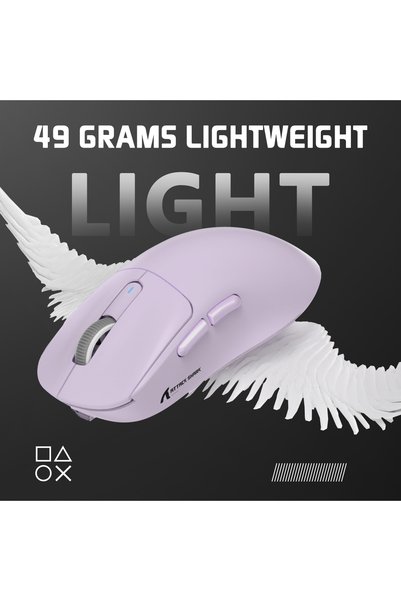 Attack Shark X3 Wireless Gaming Mouse, 49g Ultra Lightweight, PAW3395 26000 DPI, Tri-Mode 2.4G Bluetooth USB-C, 80M Clicks, 200H Battery